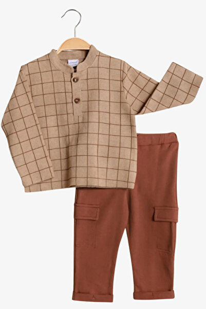 Lamonde Σετ γιακάς με καρό 2 τεμαχίων 100% βαμβάκι 2-3-4-5 ετών