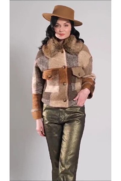 Flora İtalyan Yakası Kürklü Kaban