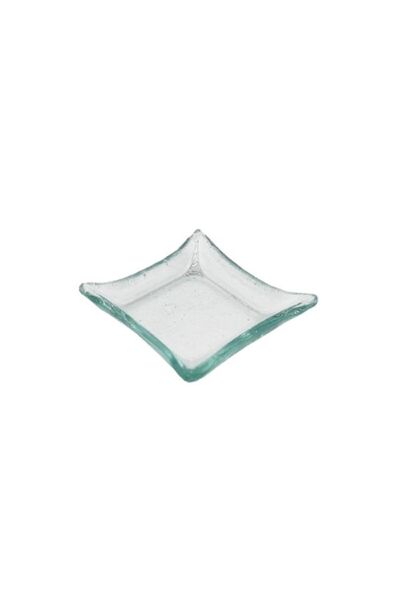 MG Green Wave Edge Square Glass Dish – 6.5 x 1.5 cm