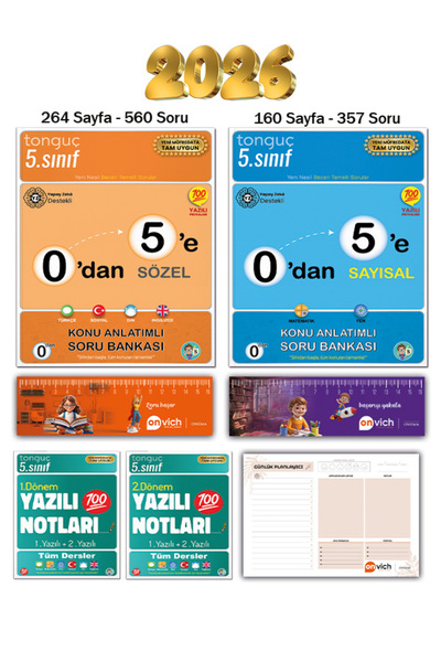Tonguç Yayınları 5. Sınıf 0 dan 5 e Konu Anlatımlı Soru Bankası Tüm Dersler -...