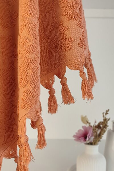 Sevim Authentic Fringed Tile Hand Towel 50X90 cm - 100% Cotton - Soft and Water Absorbent