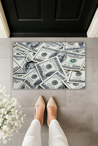 Silkcoat Home Modern Dijital Baskı Dekoratif Dolar Renkli Kapı Önü Paspası