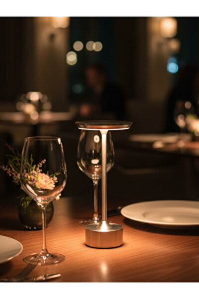 K2 KML112 Dokunmatik Gümüş Masa Lambası CCT (3 Renk Opsiyonlu)