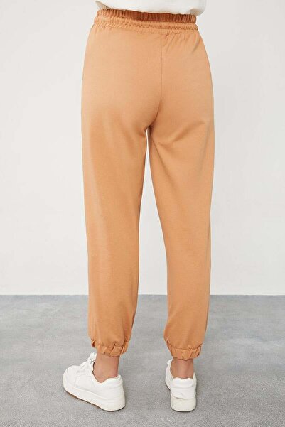 Levidor Camel Beli Lastikli Jogger Pantolon