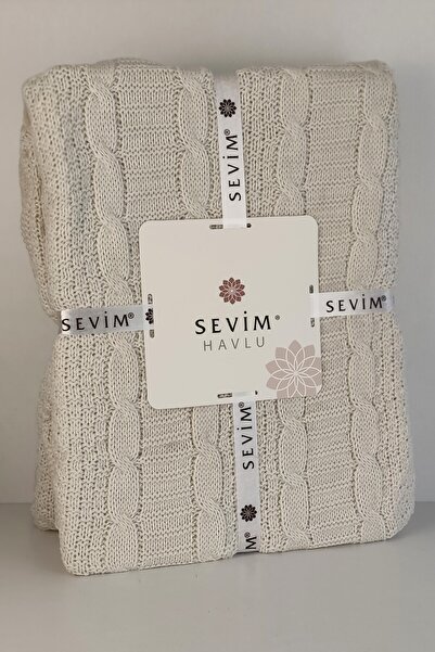 Sevim Κουβέρτα Πλεκτό Διπλό Μαλακό Υφή - 220x240 cm - Κρεμ