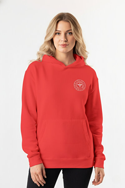 Pratik Medikal Kırmızı 112 Acil Sağlık Kapüşonlu Sweatshirt Unisex