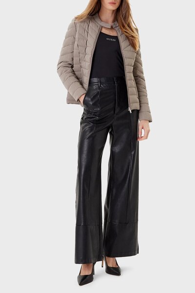 Guess Yan Kol Üçgen Metal Logo Detaylı Mont W5YL13WHDQ0