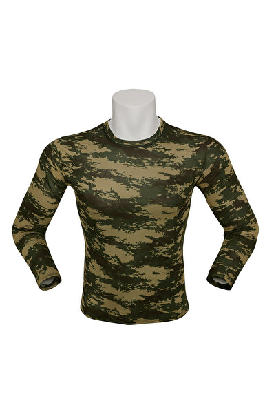 Ö ÖZMERT ASKERİ MALZEME Kamuflaj Termal Tişört Microfiber Kumaş Uzun Kollu