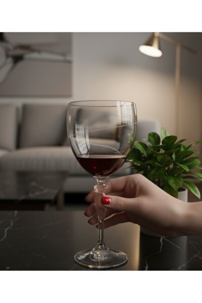 Paşabahçe Soğuk Kesme Dekorlu Daiso Su Bardağı Seti 6’lı – 365 cc Kristal Görünümlü Cam Bardak