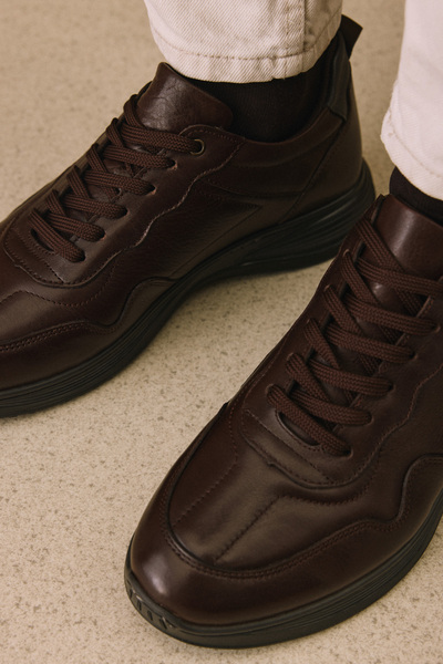 Ziya , Ανδρικά παπούτσια από γνήσιο δέρμα 1531002Z2089 Καφέ