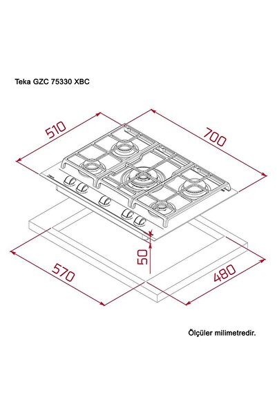 Teka GZC 75330 XBC WH E4 Ankastre Cam Ocak, Beyaz, 70 cm
