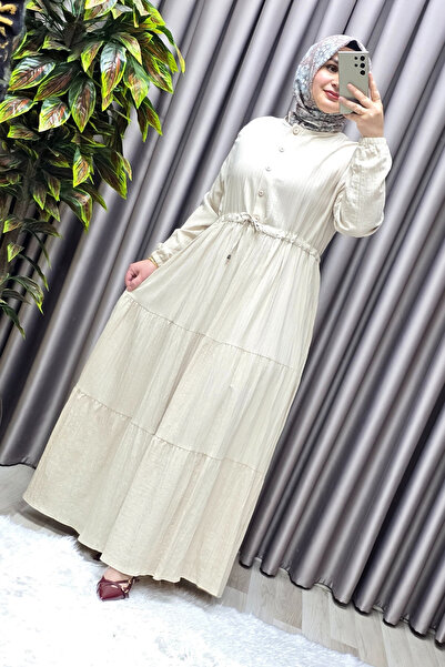 Elmas Tesettür Γυναικεία Ρούχα Μασούρι Φόρεμα Μεγάλου Μεγέθους Γκοφρέ