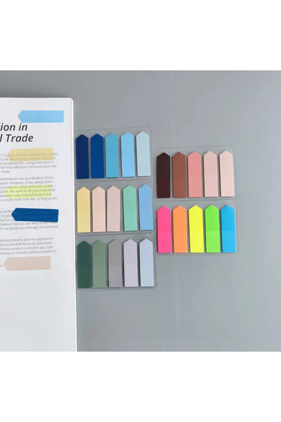 sibga tasarım 5 adet Şeffaf Renkli Postit Post-it Post It. Kitap Ayracı Ayraç Postit Sticker Not Kağıdı 500 yaprak