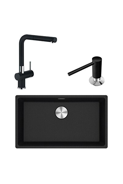 Franke MRG 110-72 Üçlü Set, Nero renk, Evye - Armatür - Sabunluk