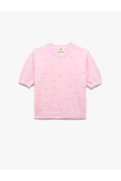 Koton Pulover de tricotaj cu mânecă scurtă și decolteu cu perle