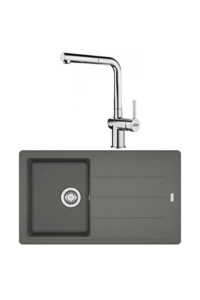 Franke BFG 611 Granit Stone Grey Evye, Active Plus Doccia Krom Spiralli Armat...
