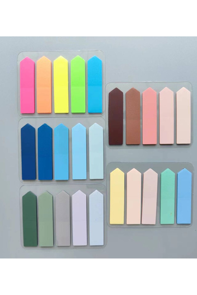 sibga tasarım 5 adet Şeffaf Renkli Postit Post-it Post It. Kitap Ayracı Ayraç Postit Sticker Not Kağıdı 500 yaprak