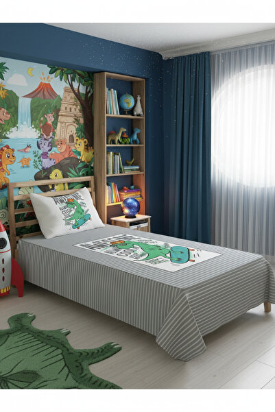 Evmila Dinozor Desenli, Baskılı Tek Kişilik ve Çocuk Pike Takımı