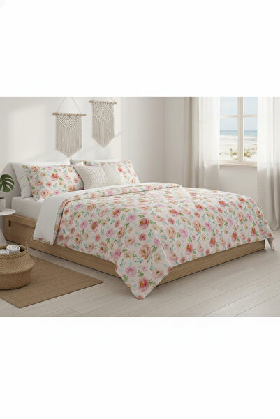 Evmila Flower Patterned Baby and Kids Printed Single Pique Set 160x230 Pink