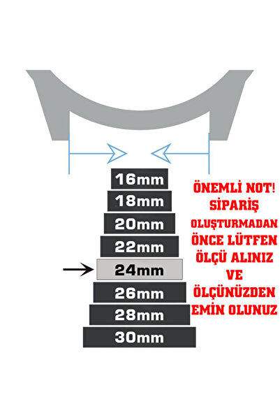 Saatse 24mm Navy Blue Genuine Leather Watch Band Strap