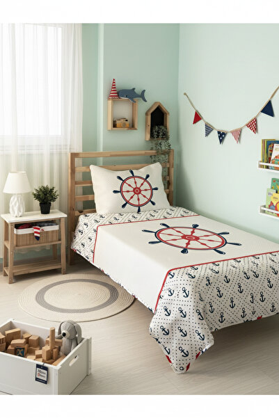 Evmila Dümen Desenli Genç Ve Çocuk Baskılı Tek Kişilik Pike Takımı 160x230 Renkli