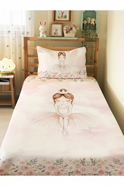 Evmila Masal Prensesi Desenli Tek Kişilik Pike Takımı 160x230 Cm