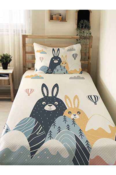 Evmila Rabbit Patterned, Printed Single and Children's Pique Set