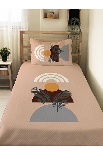 Evmila Modern Desenli Genç Ve Çocuk Baskılı Tek Kişilik Pike Takımı 160x230 Renkli