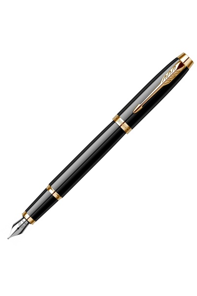 Parker IM Royal Black Lacquer GT Fountain Pen + Ballpoint Set