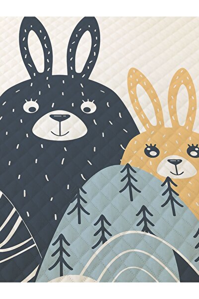 Evmila Rabbit Patterned, Printed Single and Children's Pique Set