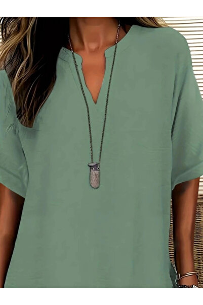 POLEXP Women's Short Sleeve V Neck Aerobin Blouse