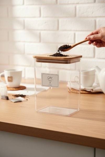 zezedesing Wooden Lid Tea Jar Box