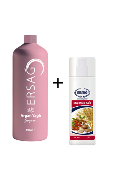 Ersağ 1000 مل شامبو زيت الأرغان و 100 مل زيت العناية بالشعر