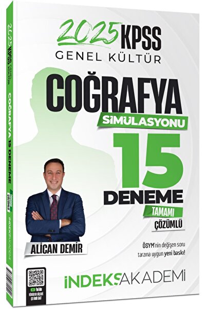 İndeks Akademi SÜPER FİYAT - 2025 KPSS Coğrafya Simülasyonu 15 Deneme Çözümlü...