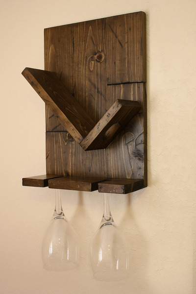 The N Wood Ahşap Dekoratif Şaraplık & Duvar Rafı