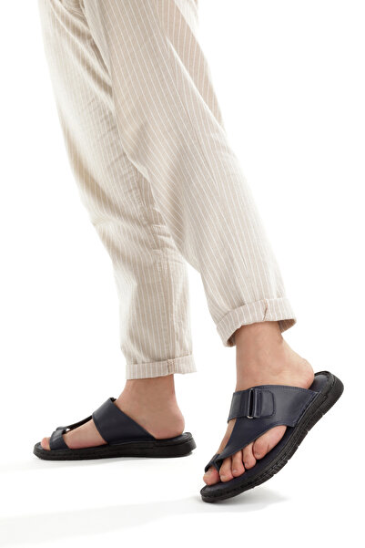 EasyStep Erkek Hakiki Deri, Yumuşak Tabanlı, Parmak Arası Terlik