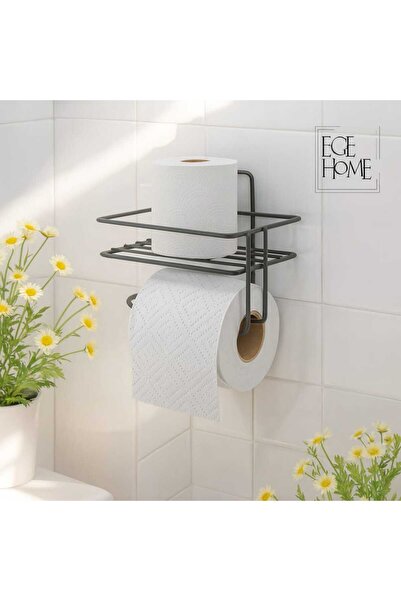 Home Suport pentru role de toaletă adeziv Umeraș Suport pentru role de toaletă din metal negru mat
