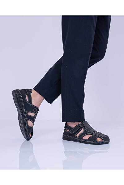 DR KLOMPA Men's Sandals - Black - Comfort Supported Structure Stylish Design Soft Sole Suitable for Daily Use