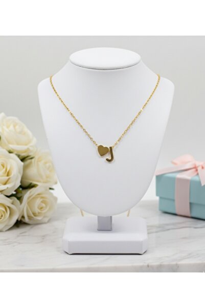 Meyra Accessories çelik harfli kalpli kolye paslanmaz kararmaz çelik kolye GO...