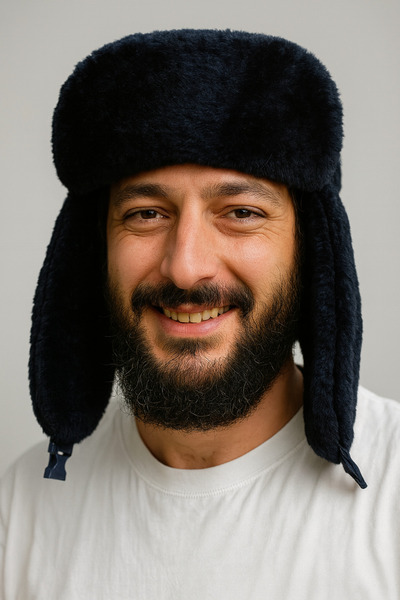 kuru Sunni Kürk Peluş Pilot Şapka