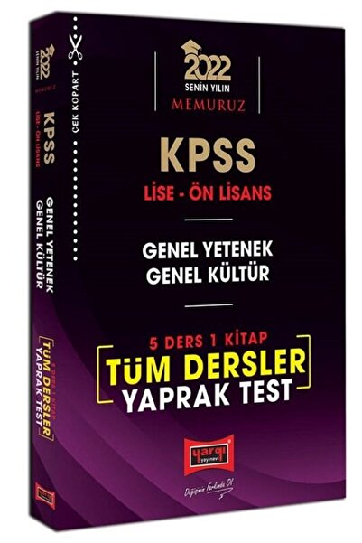 Yargı Yayınları Yargı 2022 KPSS Lise Ön Lisans Memuruz Yaprak Test Yargı Yayı...
