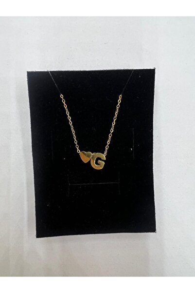 Meyra Accessories قلادة من الفولاذ المقاوم للصدأ غير قابلة للتشوه - قلادة ذهبية أنيقة بتفاصيل حروف وقلوب