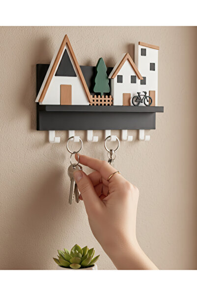 Bayan Rottenmeier Minik Evler V2 Anahtarlık-Duvar Askılı Anahtarlık - Anahtarlık Askısı-Duvar Anahtarlığı (22X17 CM)