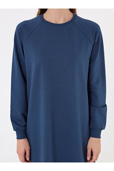 Benin Bisiklet Yaka Uzun Sweatshirt - Petrol -