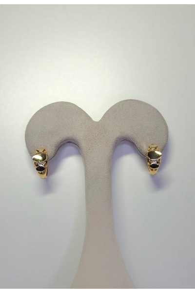 Mrs.Lry Çelik Kalın Geniş Oval Detaylı Halka Küpe Gold Rengi Modern Tarz Kilitli