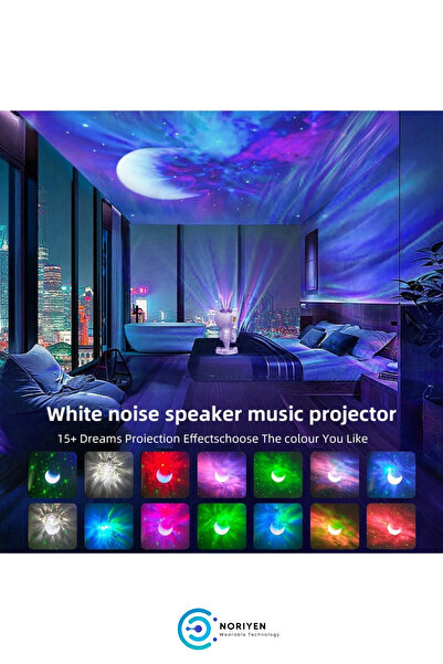 Noriyen Astronot Projektör Led Işık Lazer Galaxy 360 Yıldız Projeksiyon Aurora Bulutsusu Çocuk Gece Lambası