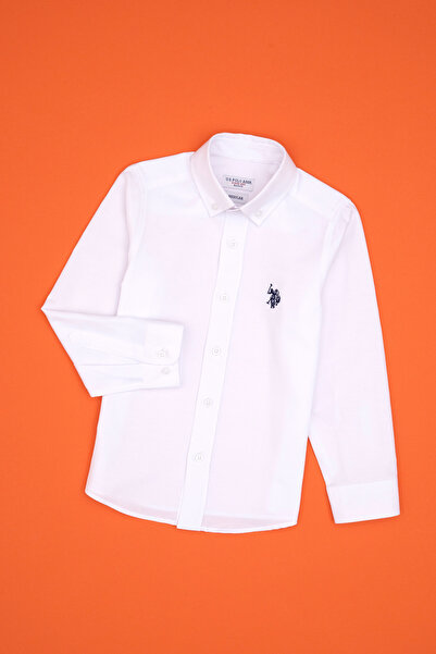 U.S. Polo Assn. Erkek Çocuk Beyaz Uzun Kollu Basic Gömlek 50316801-VR013