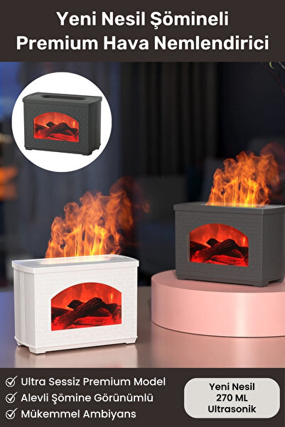 Noriyen Yeni Nesil Bonfire Şömine Hava Nemlendiricisi 270 ML Renkli Gece Işığ...