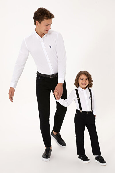 U.S. Polo Assn. Erkek Çocuk Beyaz Uzun Kollu Basic Gömlek 50316801-VR013