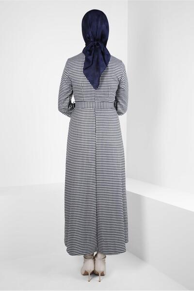 Alvina KAZAYAĞI DESENLİ KEMERLİ ELBİSE 44345